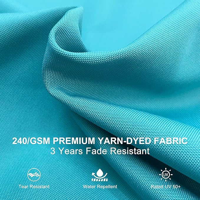 PURPLE LEAF 10ft Patio Umbrella Outdoor Square Umbrella Large Cantilever Umbrella Windproof Offset Heavy Duty Sun for Garden Deck Pool Patio, Turquoise Blue