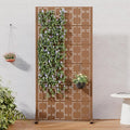 Casaphoria Metal Privacy Screen Outdoor, 60" H x 30" W Freestanding Decorative Privacy Screen for Patio Deck Balcony Garden with Stable Base, Brown-Square