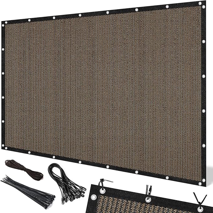 Artpuch 90% Sun Shade Cloth, 6 x 16 FT Pergola Shade Cover Canopy with Grommets, Sun Screen Fabric Tarp for Patio, Outdoor, Garden, Backyard, Mocha