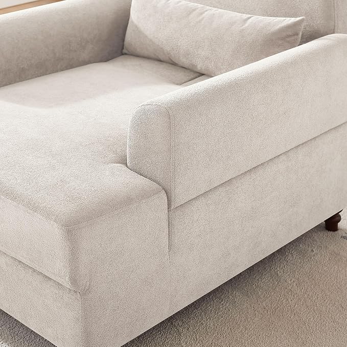 Chaise Lounge Chair Indoor Set of 2, Oversized Accent Chair for Living Room with Adjustable Backrest, Upholstered Mid-Century Reading Armchair for Adults, Comfy Modern Single Sofa Chair for Bedroom