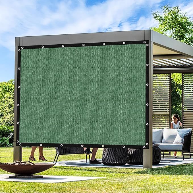 Artpuch Outdoor Pergola Shade Cover 7' X 24' Sun Shade Cloth with Grommets, 90% UV Protection Canopy Patio Privacy Screen (Customized Available) GN107, Green