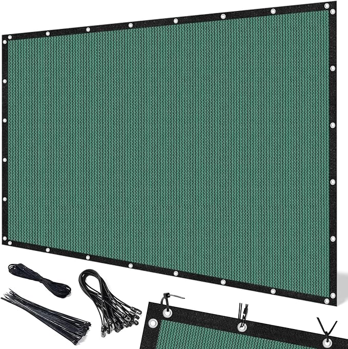 Artpuch 90% Sun Shade Cloth, 6 x 12 FT Pergola Shade Cover Canopy with Grommets, Sun Screen Fabric Tarp for Patio, Outdoor, Garden, Backyard, Green