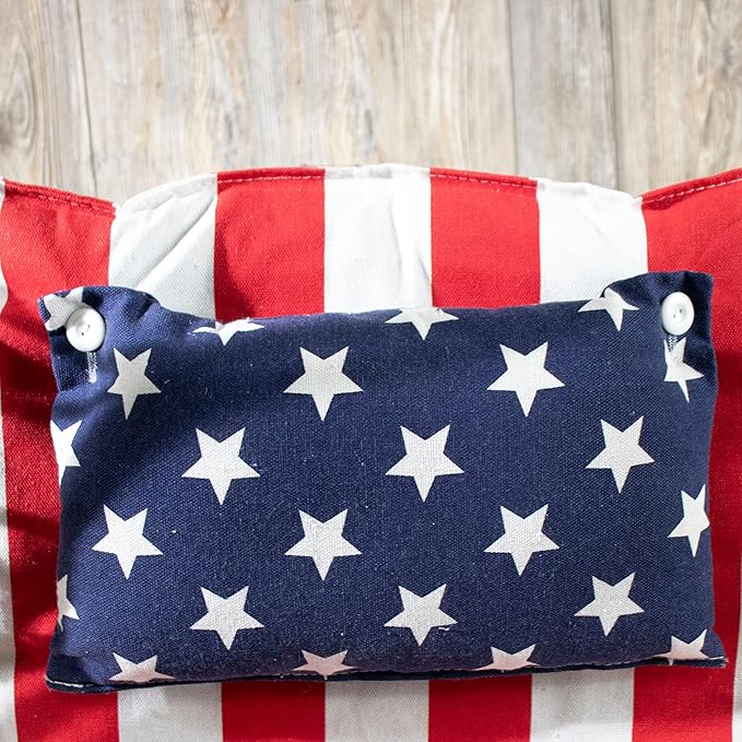 Hammock Chair Hanging Rope Swing, *12 Patterns, Quality Comfortable and Breathable Fabric - Indoor/Outdoor - Red, White and Blue