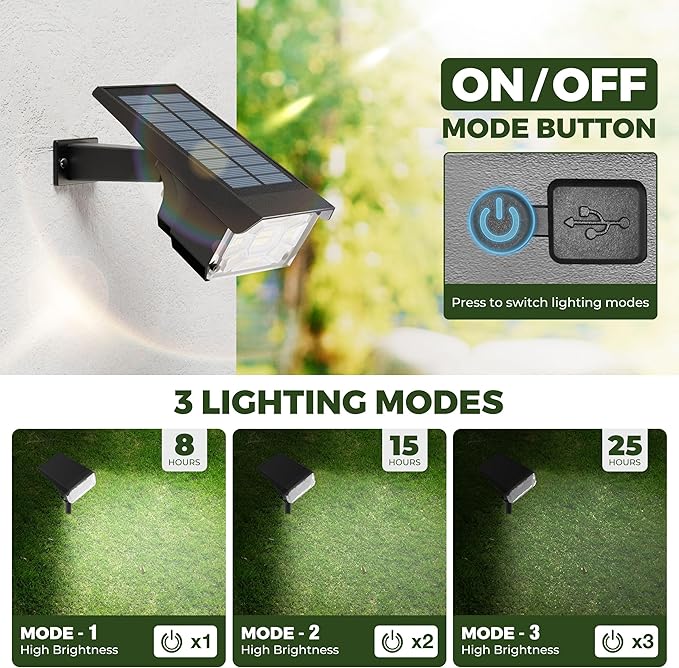 Kingsyard Solar Color Changing Lights 8 Colors, USB & Solar Powered Solar Lights Outdoor Waterproof IP68, Multicolor RGB Outdoor Lights for Garden Yard Landscape Decor, 4 Pack
