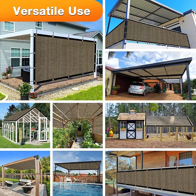 Artpuch Outdoor Pergola Shade Cover 6x17 FT Sun Shade Cloth with Grommets Mocha 90% UV Protection Canopy Patio Privacy Screen (Customized Available)