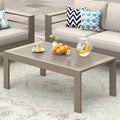 Wisteria Lane Outdoor Furniture Patio Coffee Table, Ourdoor Rectangle Coffee Table, All-Weather Outdoor Metal Coffee Table for Balcony, Garden, Deck, Backyard, Khaki
