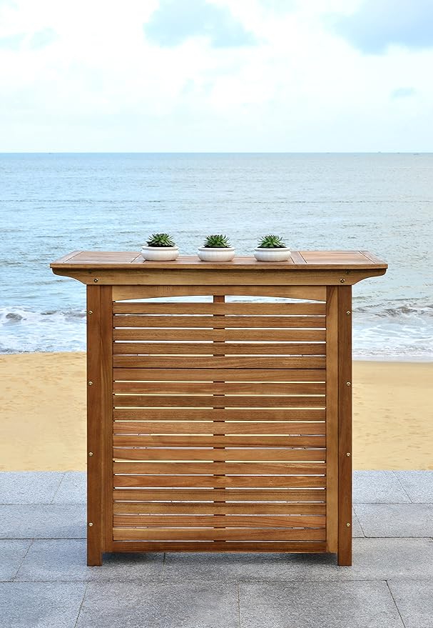 Safavieh Outdoor Collection Monterey Teak Bar Table - Teak Brown