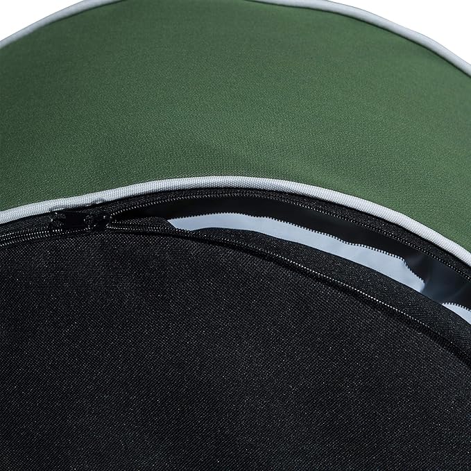 QILLOWAY Indoor/Outdoor Inflatable Stool,Round Ottoman,All Weather Foot Rest for Camping or Home,Dark Green