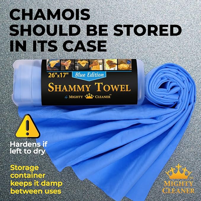 Premium Shammy Cloth for Car Drying - 26”x17” - Super Absorbent Chamois Towel for Car - Scratch-Free, Reusable & Soft