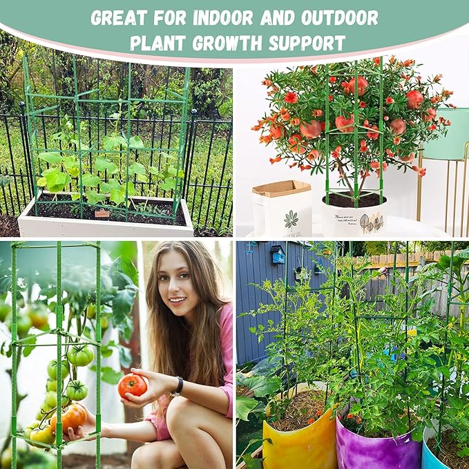 Legigo 4ft 4-Pack Tomato Cage for Garden Plant Support- Up to 48inch Garden Stakes Tomato Cage, Tomato Trellis for Potted Plants, Tomato Cages Plant Stakes for Climbing Vegetables Plants Flowers