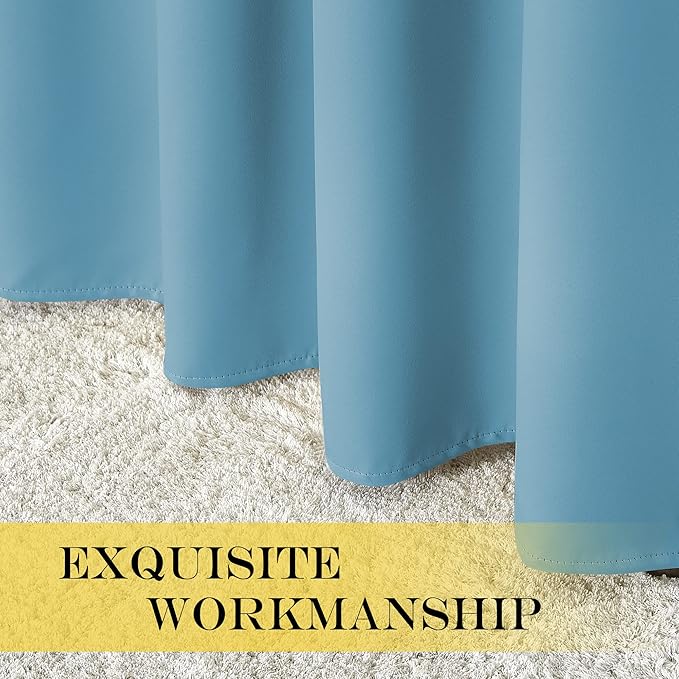 NICETOWN Room Darkening Curtain for Living Room - Energy Saving Thermal Insulated Grommet Room Darkening Curtain/Drape for Bedroom (1 Panel, 46 by 72, Teal Blue)