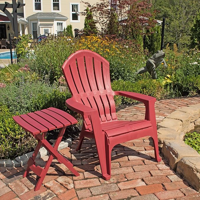 Adams Manufacturing 8500-95-3700 Plastic Quik-Fold Side Table, Merlot