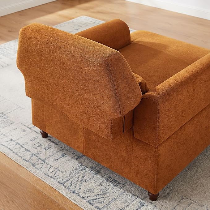 Chaise Lounge Chair Indoor Set of 2, Oversized Accent Chair for Living Room with Adjustable Backrest, Upholstered Mid-Century Reading Armchair for Adults, Comfy Modern Single Sofa Chair for Bedroom