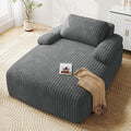 YITAHOME 67"L x 48"W Chaise Lounge Chair Indoor, Oversized Corduroy Upholstered Boneless Sofa Bed, Deep-Seat Sleeper Couch, Reading Chair, Cloud Sofa Couch for Living Room, No Assembly Required, Grey