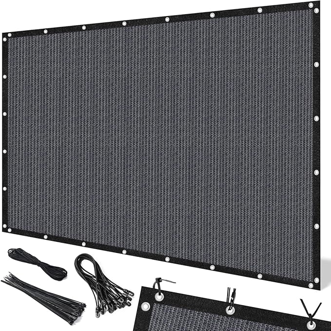 Artpuch 90% Sun Shade Cloth, 5 x 6 FT Pergola Shade Cover Canopy with Grommets, Sun Screen Fabric Tarp for Patio, Outdoor, Garden, Backyard, Dark Grey