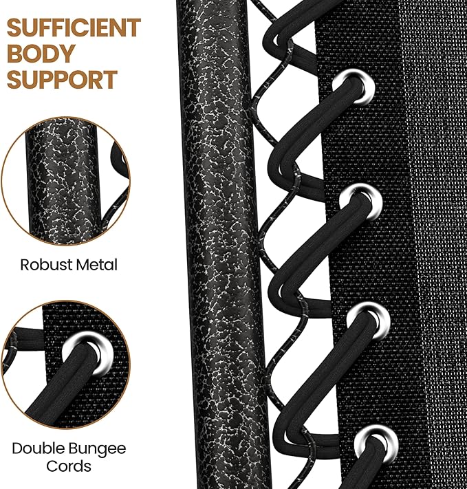 Yaheetech 26" Zero Gravity Recliners Outdoor Adjustable Folding Reclining Lounge Chairs w/Pillows, Cup Holder Trays and Carry Strap for Patio Backyard Beach New Black Set of 2