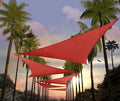 Amgo 20' x 20' x 28.3' Red Right Triangle Sun Shade Sail Outdoor Canopy Awning UPF50+ AGTAPRT12, 95% UV Blockage, Water & Air Permeable, Commercial Standard Heavy Duty (We Make Custom Size)