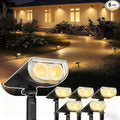 Linkind Solar Lights Outdoor StarRayS, Bright Solar Spot Lights Outdoor, IP67 Waterproof Spotlights for Landscape Garden Yard Walkway Patio Tree（Warm White, 6 Pack）