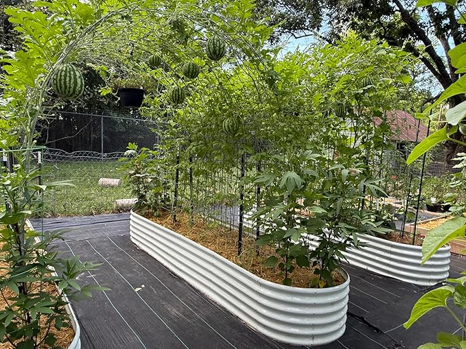 A ANLEOLIFE Set of 5, 18 Inch Tall Raised Garden Beds Kit, Large Oval & Small Oval Combo Metal Planters – Ideal for Backyard Vegetables Flowers Herbs