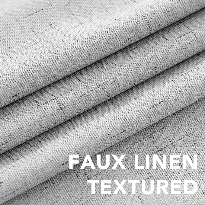 H.VERSAILTEX 100% Blackout Curtains for Bedroom Thermal Insulated Linen Textured Curtains Heat and Full Light Blocking Drapes Living Room Curtains 2 Panel Sets, Glacier Gray, 42x63 Inch