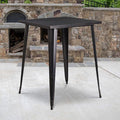 EMMA + OLIVER Commercial Grade 31.5" Square Black-Gold Metal Indoor-Outdoor Bar Height Table
