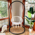 SUNCREAT Hammock Chair with Stand Included, Heavy Duty Hanging Chair with Stand, 330 lbs Capacity, Patent Pending, Beige