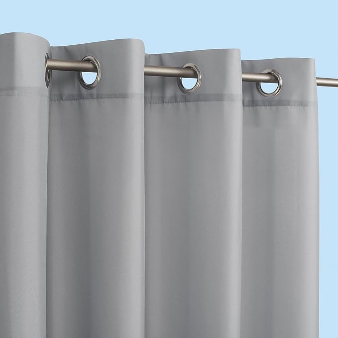 Sun Zero Marina Indoor/Outdoor UV Protectant Energy Efficient Grommet Curtain Panel, 54" x 95", Gray
