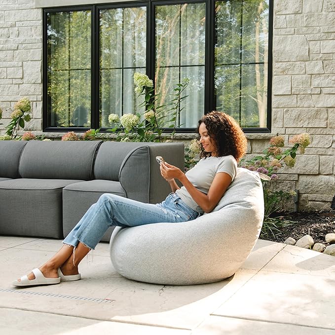 Big Joe Tuffet Weatherproof Bean Bag Chair, Ceramic Intertwist, Durable Weather Resistant Fabric, 2.5 feet Teardrop