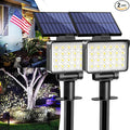 Solar Spot Lights Outdoor Waterproof for Flag, Tree, House, Garden, Yard, 3 Brightness Modes Solar Powered Landscape Spotlights 2 Pack Cool White