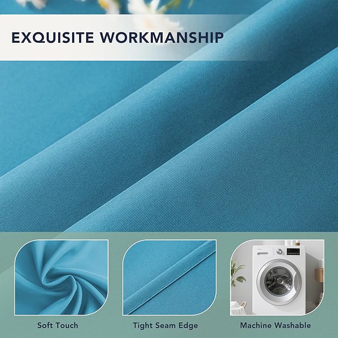 Outdoor Curtains for Patio Waterproof - 6 Panels Privacy Weatherproof Outside Curtains with Grommets for Pergola, Gazebo, Porch, Cabana, Balcony, 54 x 108 Inch, Teal