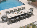 PURPLE LEAF 13 Pieces Outdoor Dining Set Patio Table and Chairs Set Aluminum Rattan Wicker Patio Furniture Set for Lawn Porch Deck Grey
