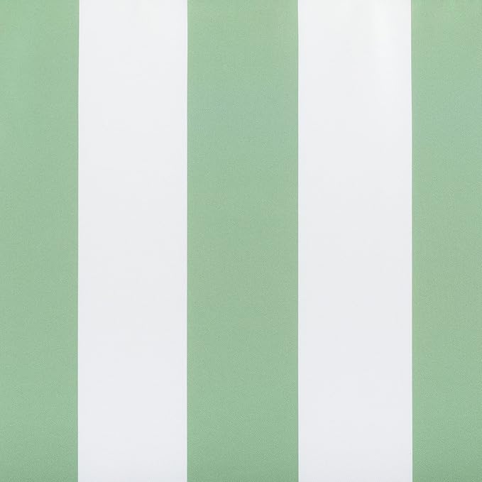 Sun Zero Valencia Cabana Stripe Indoor/Outdoor UV Protectant Energy Efficient Grommet Curtain Panel Pair, 54" x 95", Spa Green, 2-Pack