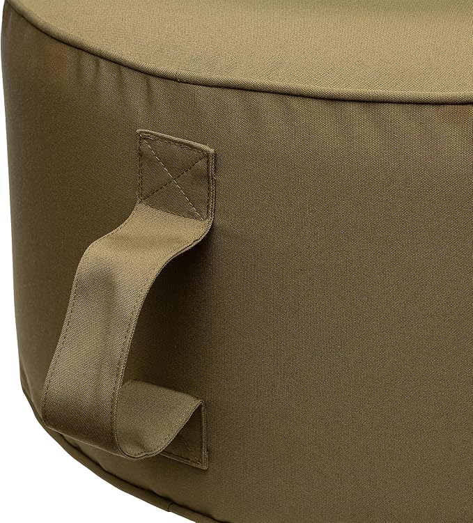 QILLOWAY Indoor/Outdoor Inflatable Stool,Round Ottoman,All Weather Foot Rest for Camping or Home,Sage