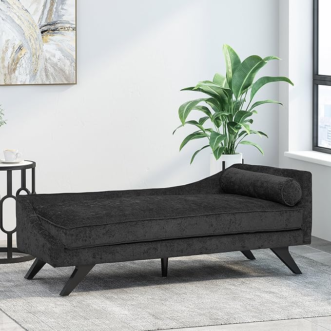 Christopher Knight Home Cagle Chaise Lounge,Wood, Black + Dark Brown