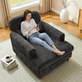 Chaise Lounge Chair Indoor with Adjustable Backrest, Oversized Accent Armchair for Living Room & Bedroom, Upholstered Mid-Century Reading Chair, Comfy Single Sofa Chair, Modern Living Room Chair