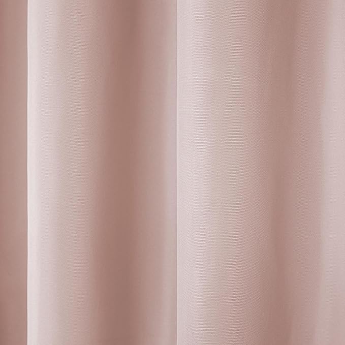 TOWN & COUNTRY BASICS Cabana Solid Heavyweight Indoor Outdoor Curtains, Light Filtering Opacity with Grommet Top, Water Repellent, 2-Pack Set, 54"x108", Blush