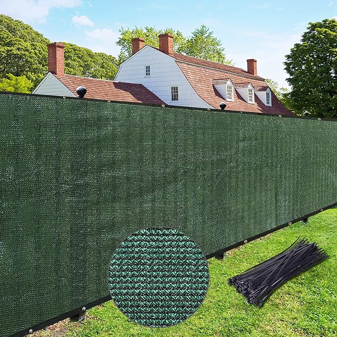 UPGRADE Privacy Fence Screen 5'x13' Dark Green Outdoor 90% Visibility Blockage 170 GSM Mesh Shade Cover Panels for Backyard,Balcony,Home Decoration with Zip Ties,Customized Avaliable