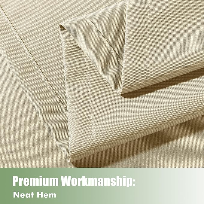 HolidayIdeas Outdoor Curtains for Patio Waterproof, 8 Panels - 54x95 Inches - Weatherproof Privacy Outsides Curtains for Cabana Porch Pergola, Sunlight & UV Blocking (Cream, Grommet Top)