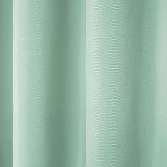 TOWN & COUNTRY BASICS Cabana Solid Heavyweight Indoor Outdoor Curtains, Light Filtering Opacity with Grommet Top, Water Repellent, 2-Pack Set, 54"x84", Seafoam