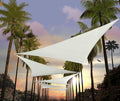 Amgo 10' x 10' x 10' White Triangle Sun Shade Sail UPF50+ Canopy Awning AGSLT, 95% UV Blockage, Water & Air Permeable, 200GSM Heavy Duty Commercial and Residential (We Make Custom Sizes)