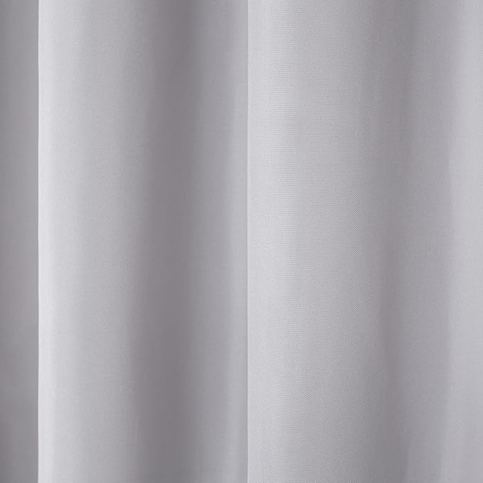 TOWN & COUNTRY BASICS Cabana Solid Heavyweight Indoor Outdoor Curtains, Light Filtering Opacity with Grommet Top, Water Repellent, 2-Pack Set, 54"x120", Cloud Grey
