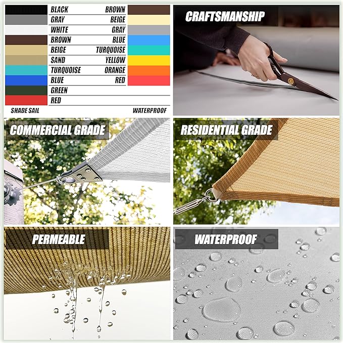 Amgo Custom Size 12' x 24' x 26.8' Blue Right Triangle Sun Shade Sail UPF50+ AGTAPRT12, Order to Make Canopy Awning, 95% UV Blockage, Water & Air Permeable, Commercial Standard (We Customize)