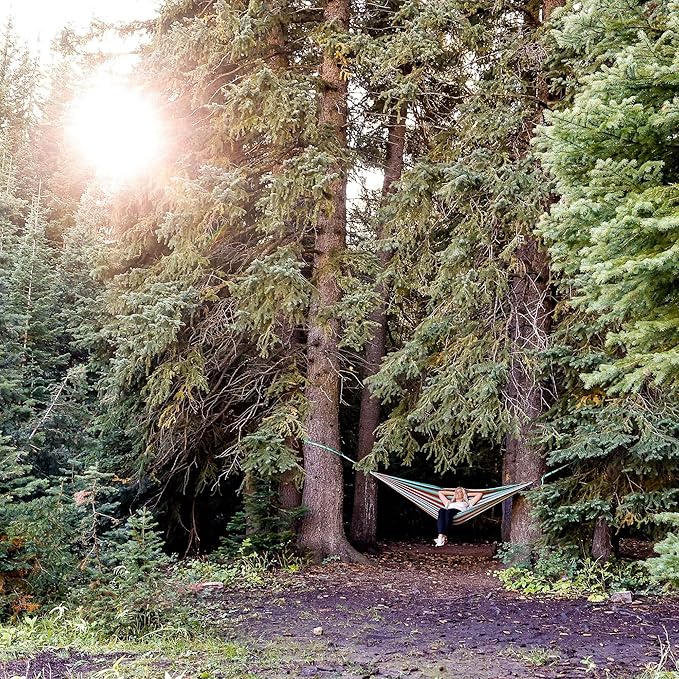 GRAND TRUNK TrunkTech Double Hammock | Ultra-Strong & Lightweight | 11 ft Hammock with Ripstop Nylon | 500 lb Capacity | Fast-Drying & Weather-Resistant | Lava