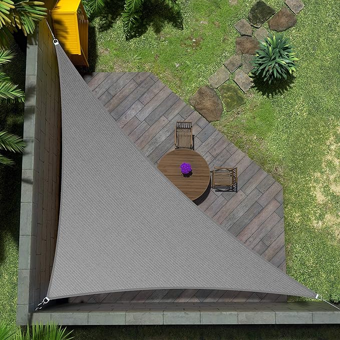 Amgo Custom Size 6' x 10' x 11.7' Gray Right Triangle Sun Shade Sail UPF50+ AGTAPRT12, Order to Make Canopy Awning, 95% UV Blockage, Water & Air Permeable, Commercial Standard (We Customize)
