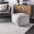 nuLOOM Sofia Casual Solid Indoor/Outdoor Filled Ottoman Pouf 14" x 20" x 20"