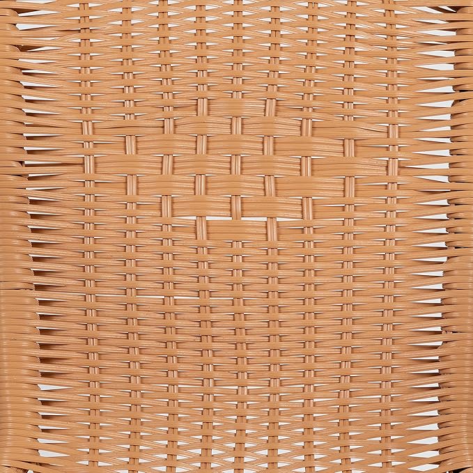 Flash Furniture Lila 2 Pack Beige Rattan Indoor-Outdoor Restaurant Stack Chair