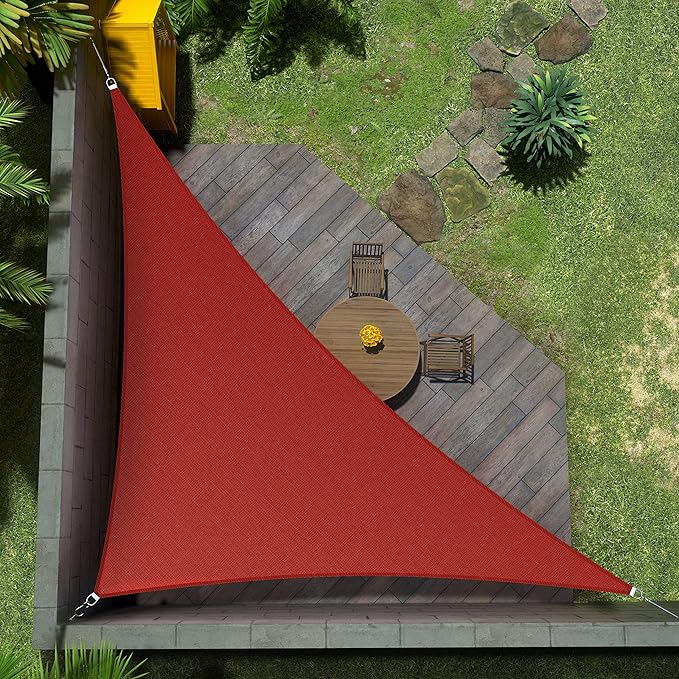 Amgo Custom Size 9' x 10' x 13.5' Red Right Triangle Sun Shade Sail UPF50+ AGTAPRT12, Order to Make Canopy Awning, 95% UV Blockage, Water & Air Permeable, Commercial Standard (We Customize)