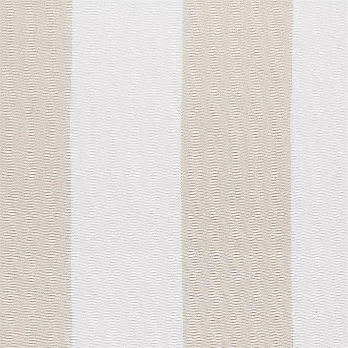 Sun Zero Valencia Cabana Stripe Indoor/Outdoor UV Protectant Energy Efficient Grommet Curtain Panel Pair, 54" x 84", Khaki, 2 piece set