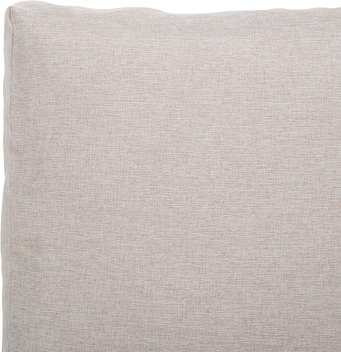 SAFAVIEH Outdoor Patio Furniture Collection Lynn Natural & Light Grey Solid Wood Sofa (PAT7329B)