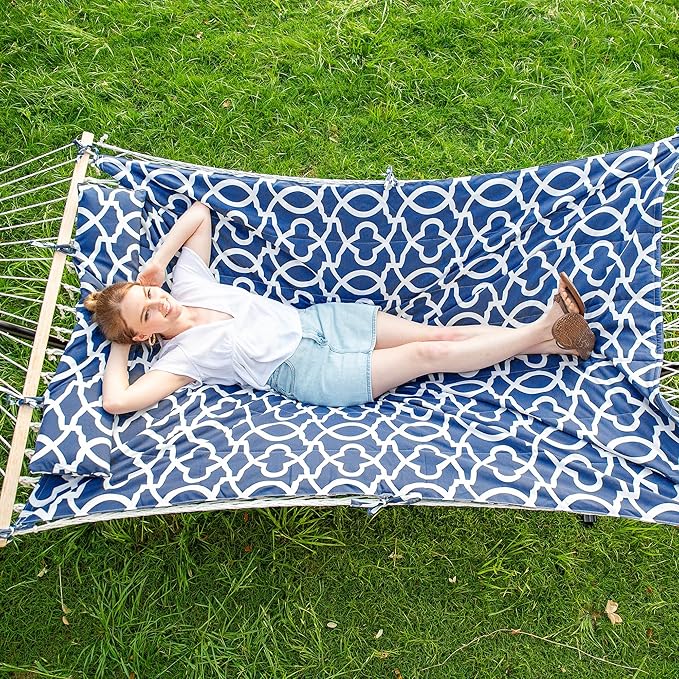 SUNCREAT Hammocks Replacement Hammock for Stand, 475 lbs Capacity, Two Person Backyard Hammock with Pad for Outside, Dark Gray Pattern